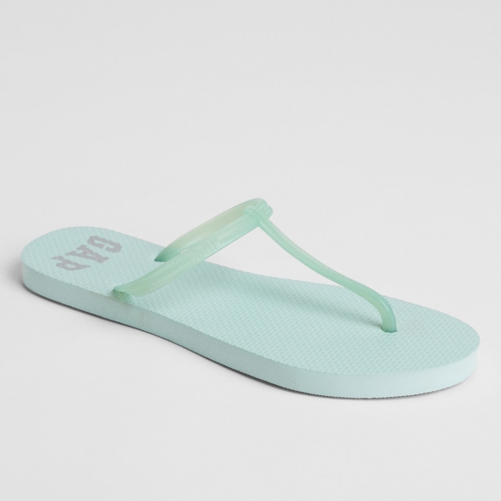 Gap Logo T Style Flip Flop Sandals Fantasy Aqua Green Turquoise Blue Women 9 NWT
